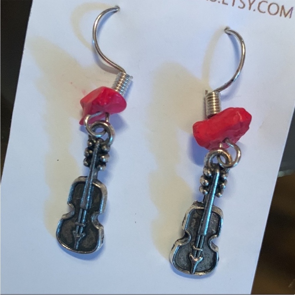 Violin Music Earrings